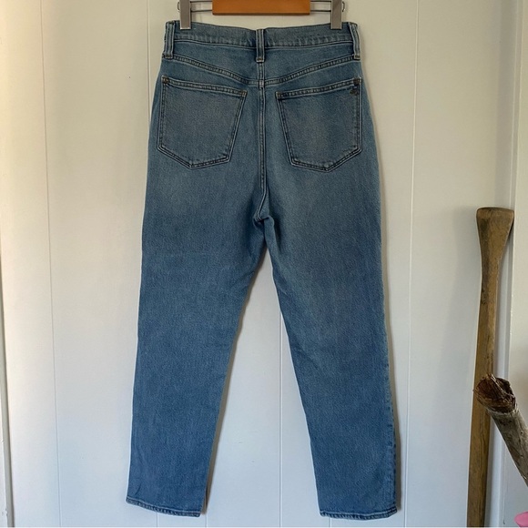 Madewell The Momjean Florian Wash TENCEL Denim Yoke-Pocket Blue Retro High Rise - Picture 6 of 13